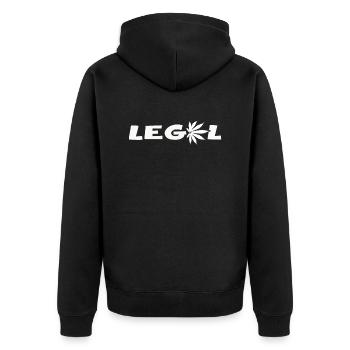 hanfblatt legal cannabis-club high indica weed - Unisex Premium Bio Zip Hoodie - Schwarz - Hinten - Nico (187cm)