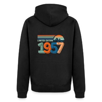 Limited edition 1957 - Veste à capuche bio Premium Unisexe - noir - Dos - Nico (187cm)