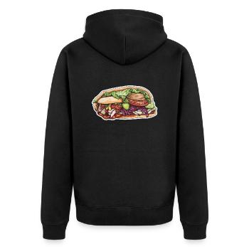 Döner - Unisex Premium Bio Zip Hoodie - Schwarz - Hinten - Nico (187cm)
