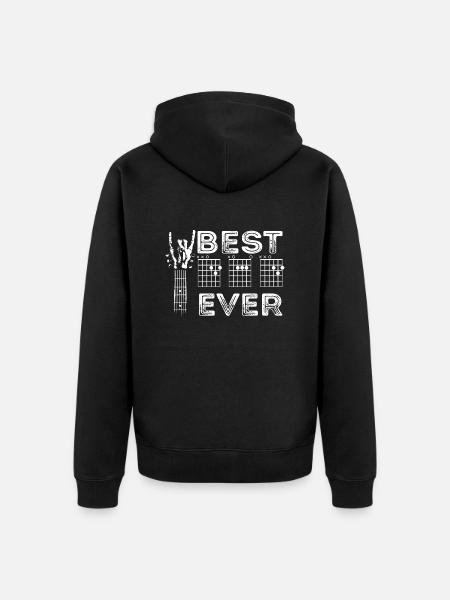 Skull Rock - Best Guitar Dad Ever - Unisex Premium Organic Zip Hoodie - black