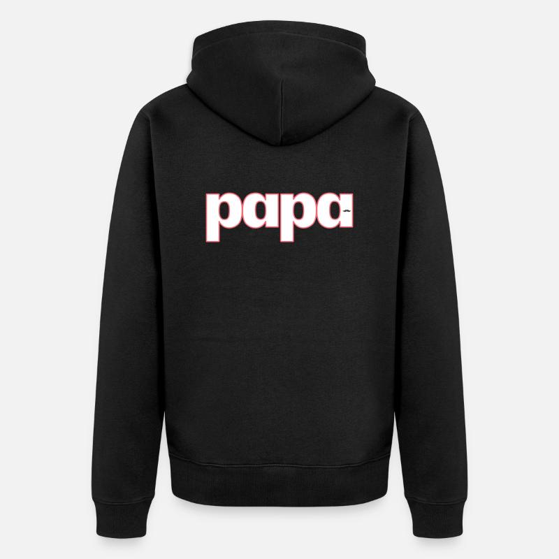 PAPA - Unisex Premium Bio Zip Hoodie - Schwarz