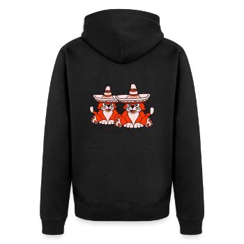 2 Sombrero Hat Chats Amis de la culture mexicaine - Veste à capuche bio Premium Unisexe - noir - Dos - Nico (187cm)