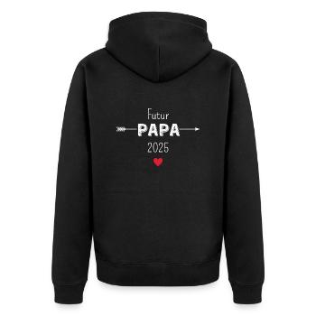 Futur papa 2025 - Veste à capuche bio Premium Unisexe - noir - Dos - Nico (187cm)
