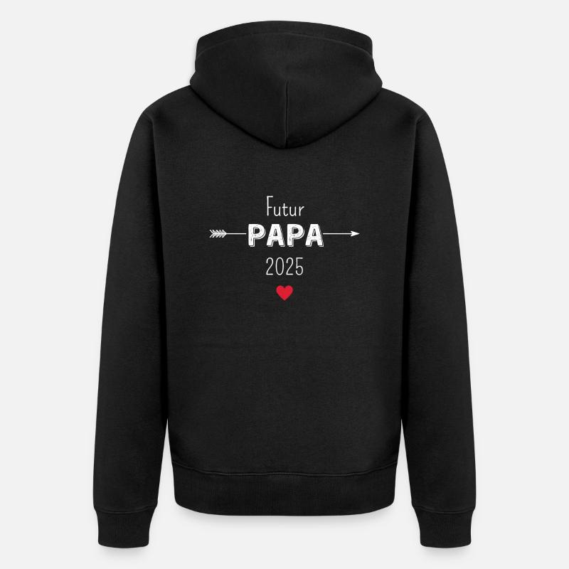 Werdender Papa 2025 - Unisex Premium Bio Zip Hoodie - Schwarz