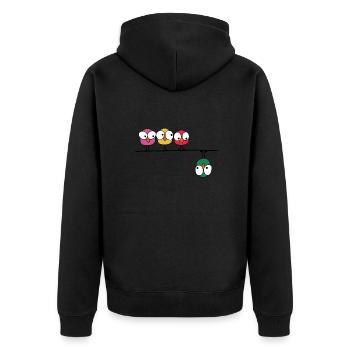 Angry birds - Unisex Premium Bio Zip Hoodie - Schwarz - Hinten - Nico (187cm)