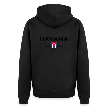 Style Havane – Parfait pour les fans - Veste à capuche bio Premium Unisexe - noir - Dos - Nico (187cm)