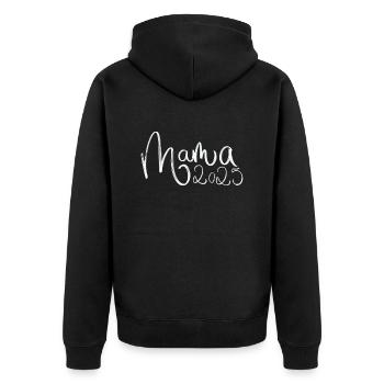 Mama 2025 - Unisex Premium Bio Zip Hoodie - Schwarz - Hinten - Nico (187cm)