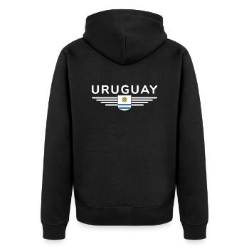 T-shirt de l’Uruguay – parfait pour les fans - Veste à capuche bio Premium Unisexe - noir - Dos - Nico (187cm)