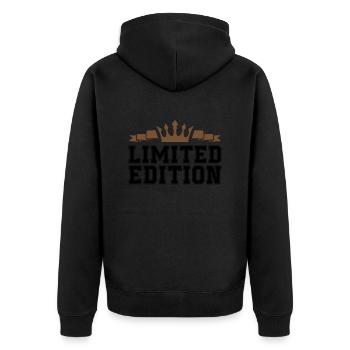 limited edition - Unisex Premium Organic Zip Hoodie - black - Back - Nico (187cm)