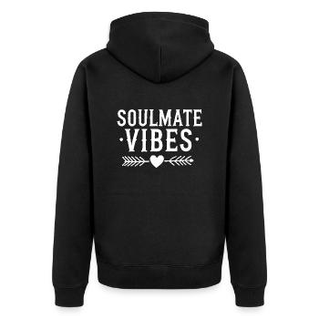 Vibrations de l’âme sœur - Veste à capuche bio Premium Unisexe - noir - Dos - Nico (187cm)