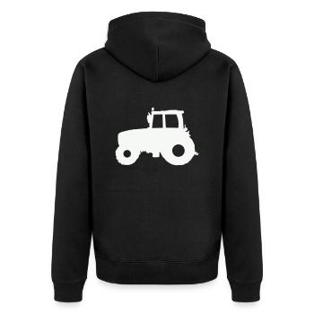Traktor Trecker - Unisex Premium Bio Zip Hoodie - Schwarz - Hinten - Nico (187cm)