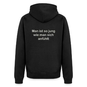 Tu es si jeune - Veste à capuche bio Premium Unisexe - noir - Dos - Nico (187cm)