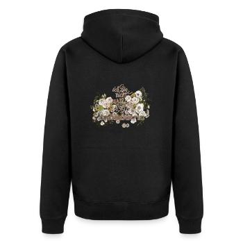 ich bin nicht artig - Unisex Premium Bio Zip Hoodie - Schwarz - Hinten - Nico (187cm)