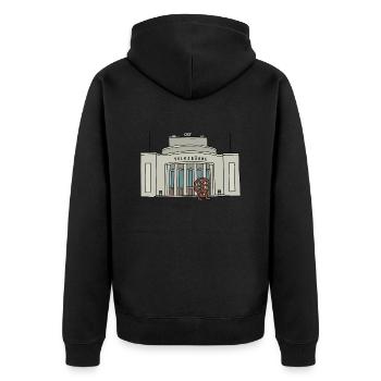 Volksbühne de Berlin c - Veste à capuche bio Premium Unisexe - noir - Dos - Nico (187cm)
