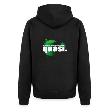 Quasi - Unisex Premium Bio Zip Hoodie - Schwarz - Hinten - Nico (187cm)