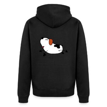 Chien de dessin animé doux - Veste à capuche bio Premium Unisexe - noir - Dos - Nico (187cm)