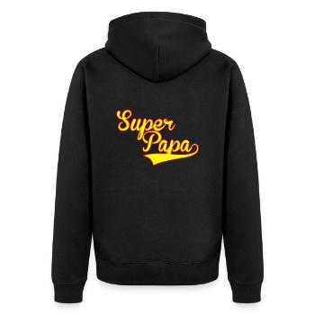 super papa - Veste à capuche bio Premium Unisexe - noir - Dos - Nico (187cm)