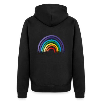 Rainbow as a symbol of hope and equality - Unisex Premium Organic Zip Hoodie - black - Back - Nico (187cm)