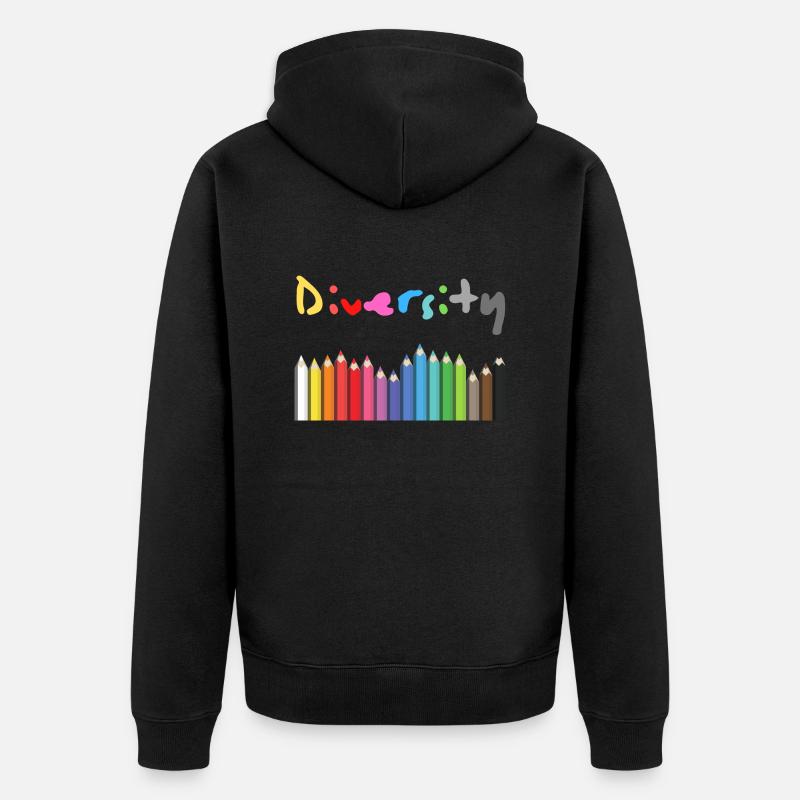 Diversity Geschenk und Geschenkidee - Unisex Premium Bio Zip Hoodie - Schwarz