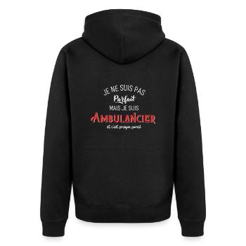 pas parfait mais ambulancier - Veste à capuche bio Premium Unisexe - noir - Dos - Nico (187cm)