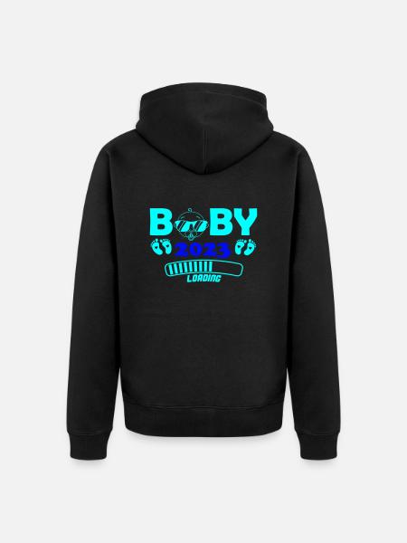 baby 2023 loading - Unisex Premium Organic Zip Hoodie - black