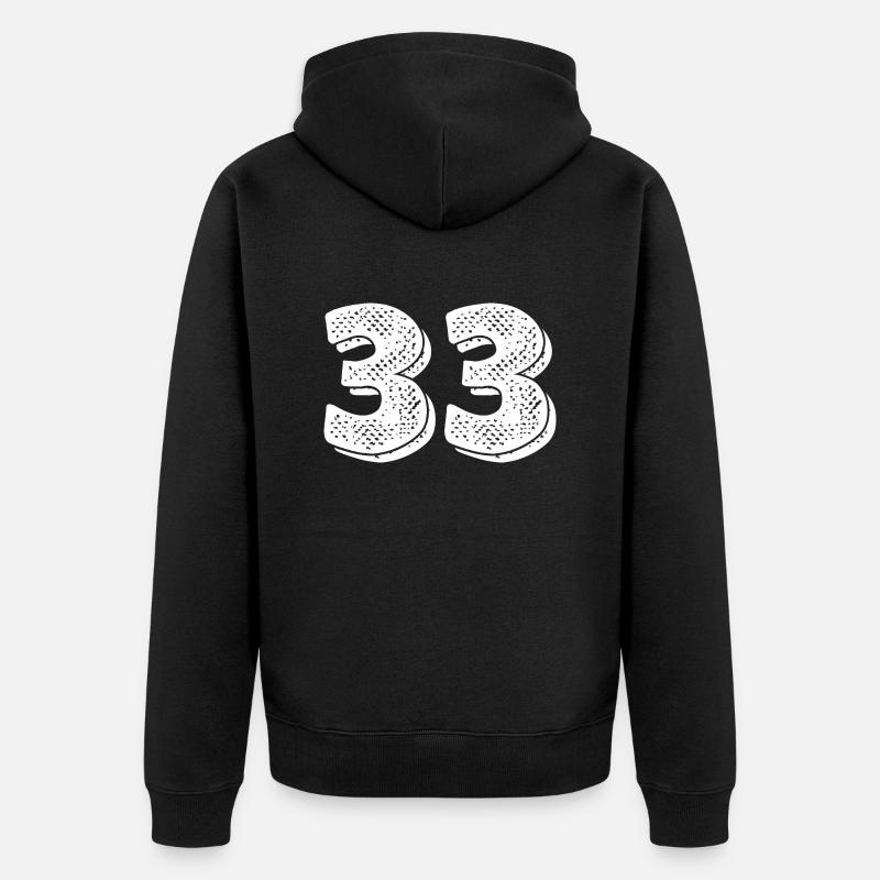 Numéro 33- 33ème anniversaire - Veste à capuche bio Premium Unisexe - noir