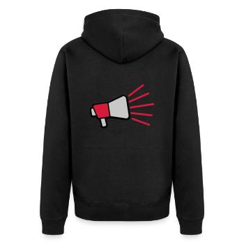 Mégaphone à symbole de parole forte - Veste à capuche bio Premium Unisexe - noir - Dos - Nico (187cm)