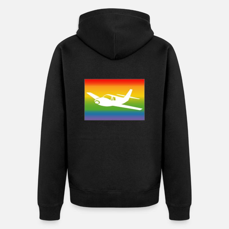 Avion Arc-en-ciel - Veste à capuche bio Premium Unisexe - noir
