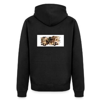 Bkh - Unisex Premium Bio Zip Hoodie - Schwarz - Hinten - Nico (187cm)