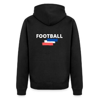 FUSSBALL - FRANKREICH - Unisex Premium Bio Zip Hoodie - Schwarz - Hinten - Nico (187cm)