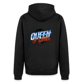 Jokes Cool Sea Water Eat Sleep Swim Tshirts - Unisex Premium Organic Zip Hoodie - black - Back - Nico (187cm)