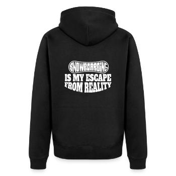Snowboard Spruch Wintersport Snowboardfahrer - Unisex Premium Bio Zip Hoodie - Schwarz - Hinten - Nico (187cm)