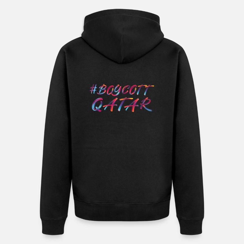 BOYKOTT KATAR - Unisex Premium Bio Zip Hoodie - Schwarz