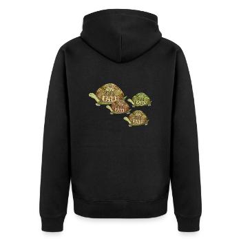 Turtles - Unisex Premium Organic Zip Hoodie - black - Back - Nico (187cm)