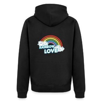 LGBT Rainbow Love - Veste à capuche bio Premium Unisexe - noir - Dos - Nico (187cm)