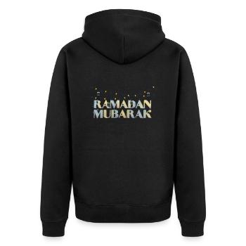 Ramadan Mubarak Fasting Islam - Unisex Premium Organic Zip Hoodie - black - Back - Nico (187cm)