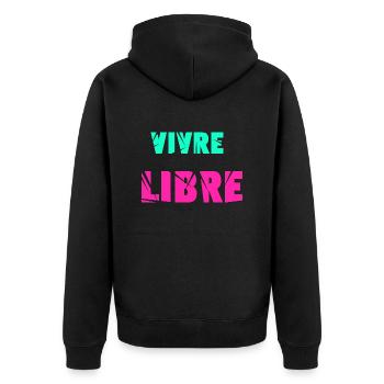 Vivre libre - Veste à capuche bio Premium Unisexe - noir - Dos - Nico (187cm)