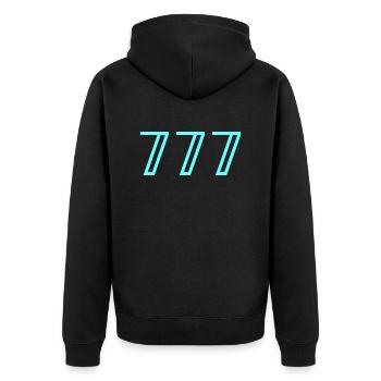 Angel Numbers |777|. - Unisex Premium Organic Zip Hoodie - black - Back - Nico (187cm)