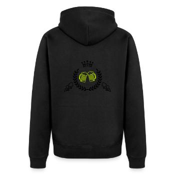 Armoiries de la bière - Veste à capuche bio Premium Unisexe - noir - Dos - Nico (187cm)