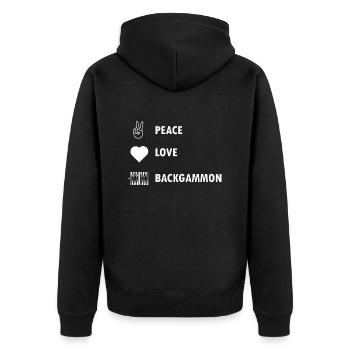 boardgame chess backgammon game night - Unisex Premium Bio Zip Hoodie - Schwarz - Hinten - Nico (187cm)