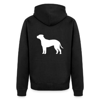 Bullmastiff Silhouette - Unisex Premium Bio Zip Hoodie - Schwarz - Hinten - Nico (187cm)