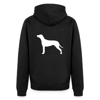 Rhodesian Ridgeback Silhouette - Unisex Premium Bio Zip Hoodie - Schwarz - Hinten - Nico (187cm)
