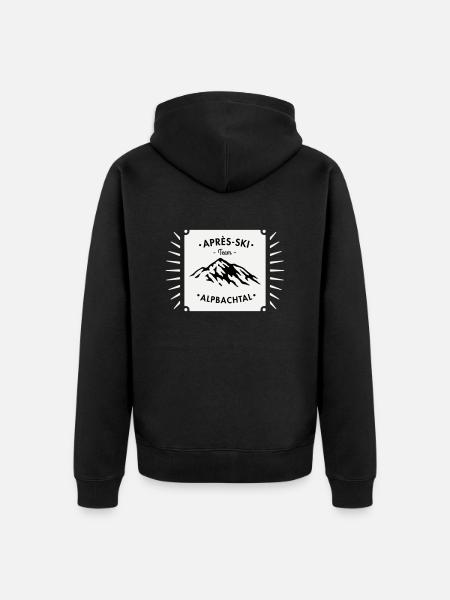 Après-Ski ALPBACH - Unisex Premium Bio Zip Hoodie - Schwarz