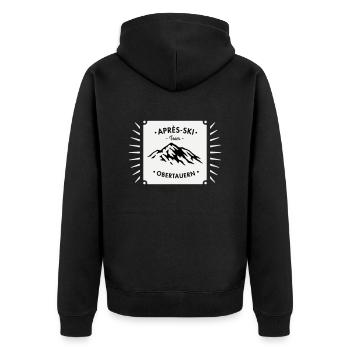 Après-Ski Obertauern - Unisex Premium Bio Zip Hoodie - Schwarz - Hinten - Nico (187cm)