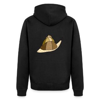 Schnecke - Unisex Premium Bio Zip Hoodie - Schwarz - Hinten - Nico (187cm)