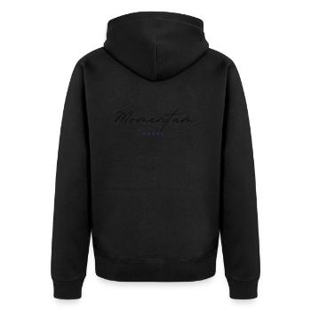Inspirierende Wörter, Trendige T-Shirts von Popal - Unisex Premium Bio Zip Hoodie - Schwarz - Hinten - Nico (187cm)