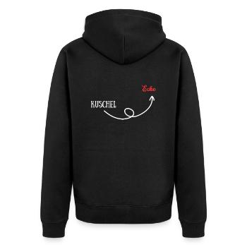 Kuschel Ecke - Unisex Premium Bio Zip Hoodie - Schwarz - Hinten - Nico (187cm)