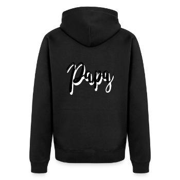 papa - Veste à capuche bio Premium Unisexe - noir - Dos - Nico (187cm)