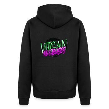 Cool Statement Birthday Present Pro Vegan - Unisex Premium Organic Zip Hoodie - black - Back - Nico (187cm)
