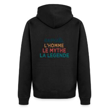 Raphael La légende - Veste à capuche bio Premium Unisexe - noir - Dos - Nico (187cm)